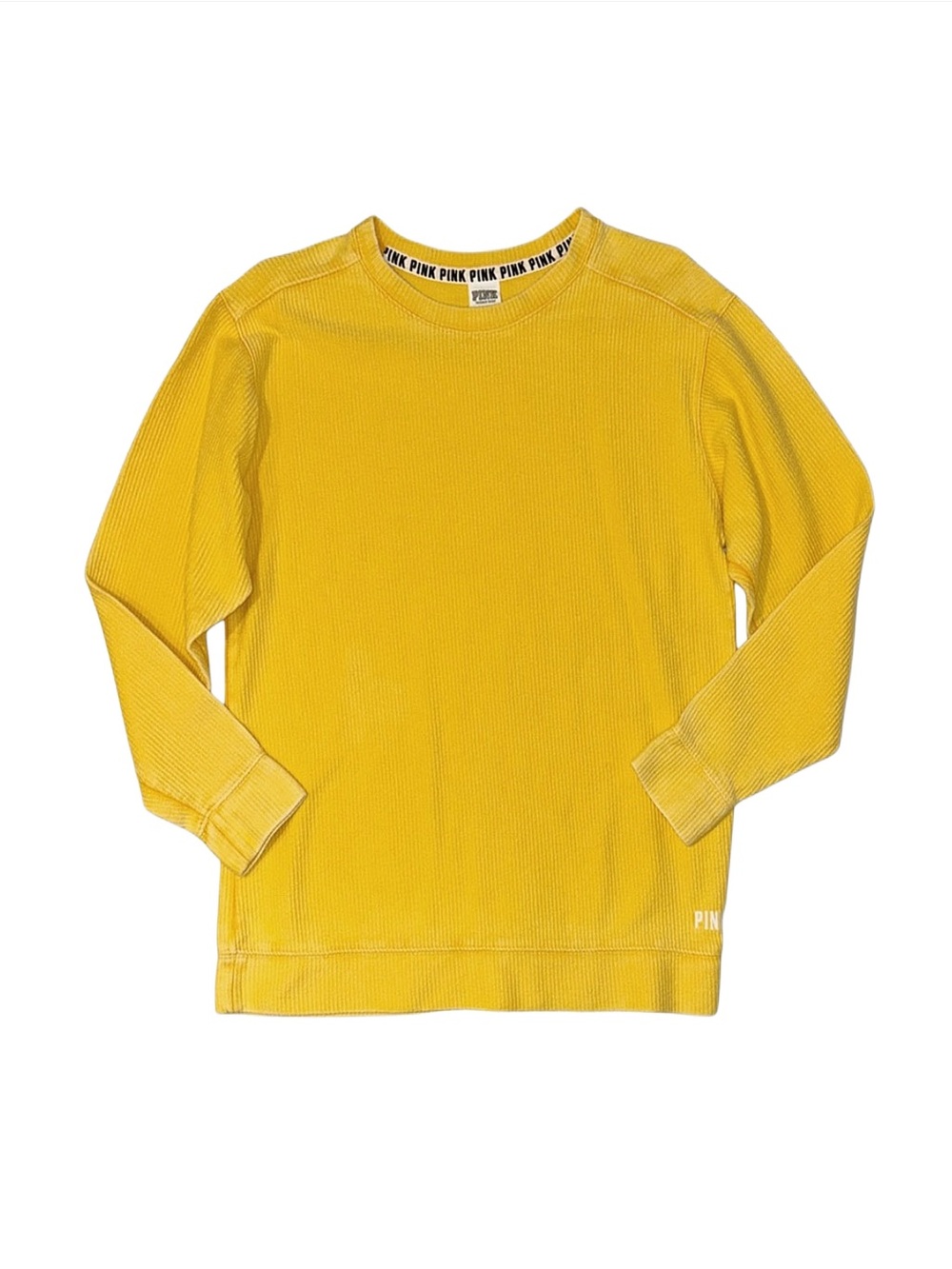 PINK Victoria's Secret Yellow Corduroy Long Sleeve Top